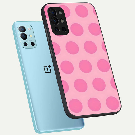 Sweet Dot Dreams phone case For OnePlus 9R showing premium glass back cover with detailed artwork
