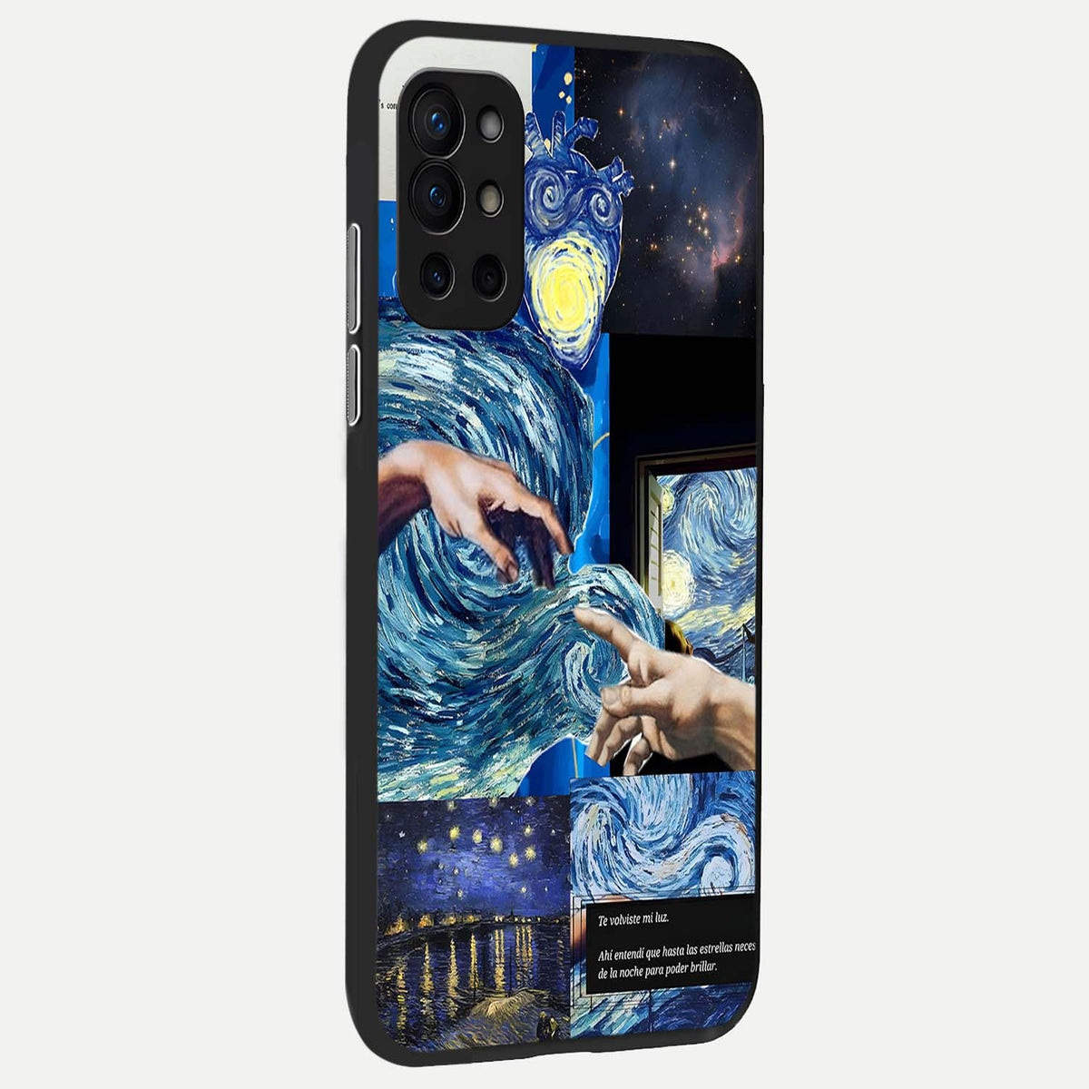 Aesthetic Vando Hands back cover For OnePlus 9R slim fit glass case with vibrant aesthetic design