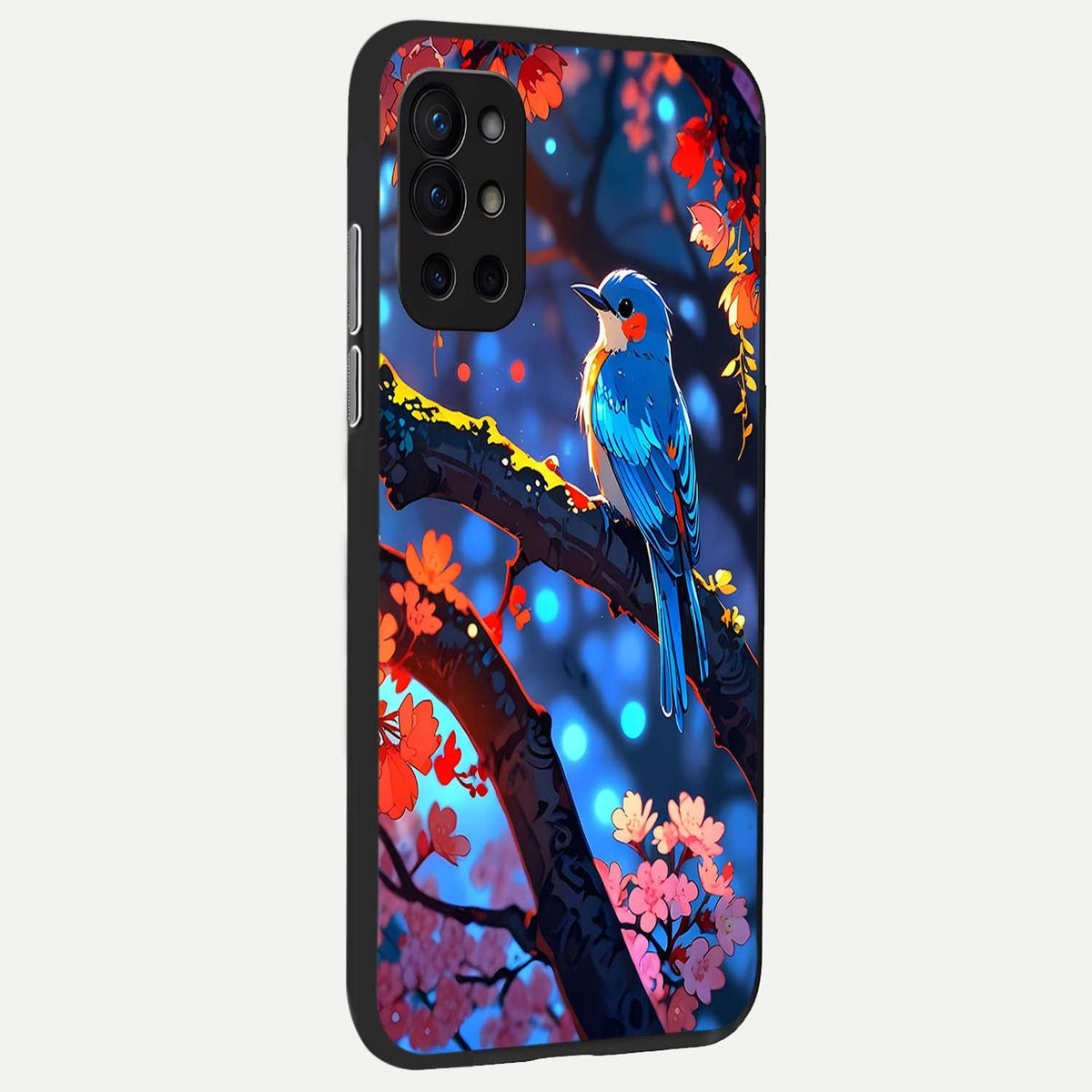 Blooming Water Drift back cover For OnePlus 9R slim fit glass case with vibrant aesthetic design