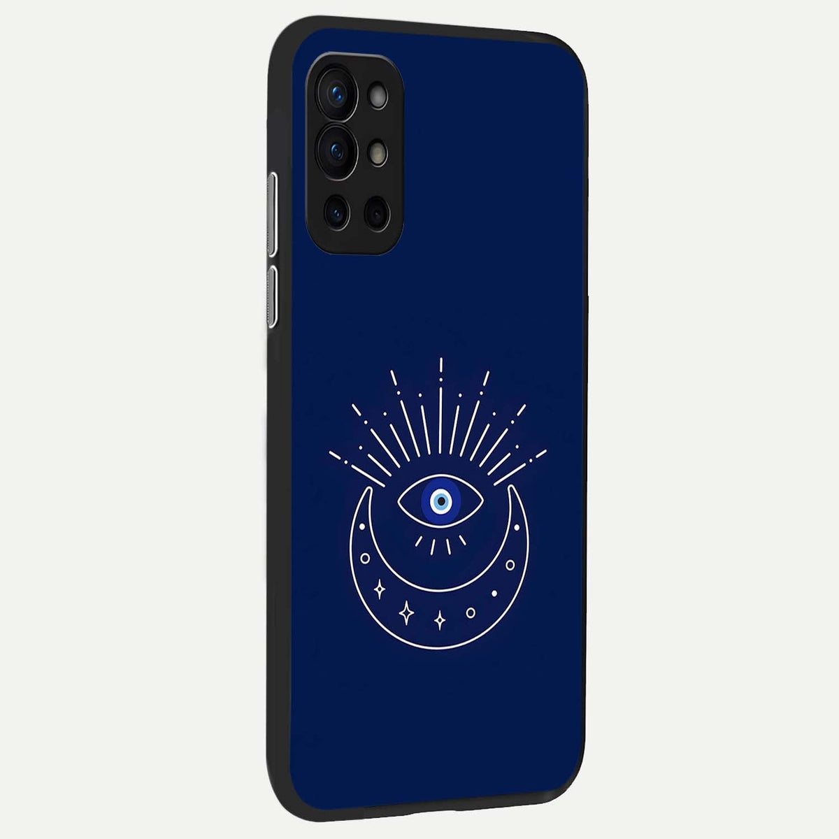Blue Evil Eye back cover For OnePlus 9R slim fit glass case with vibrant aesthetic design