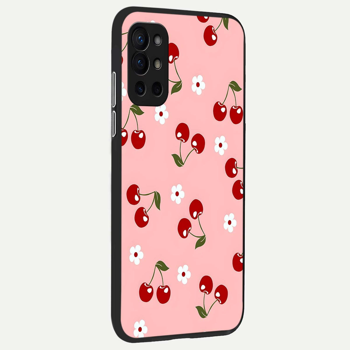 Cherry Love Mood back cover For OnePlus 9R slim fit glass case with vibrant aesthetic design