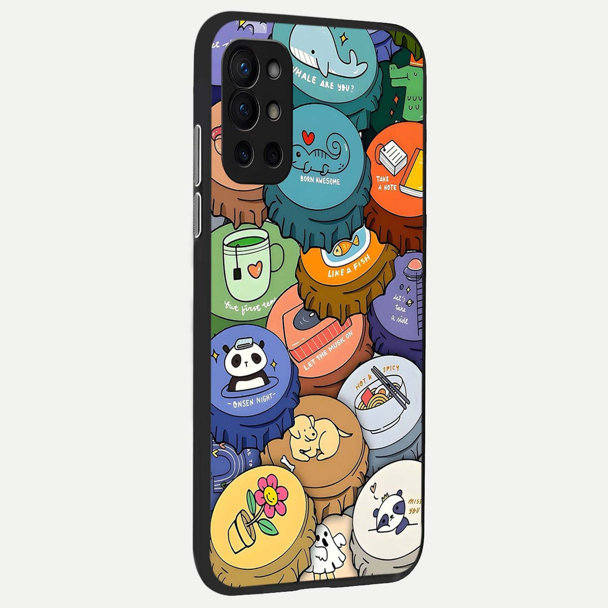 Coins Patterns back cover For OnePlus 9R slim fit glass case with vibrant aesthetic design