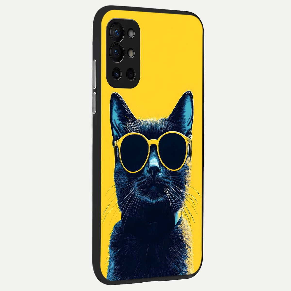 Cool Cat Vibes back cover For OnePlus 9R slim fit glass case with vibrant aesthetic design