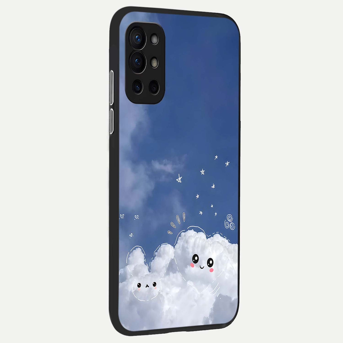 Cute Blossom Cloud back cover For OnePlus 9R slim fit glass case with vibrant aesthetic design