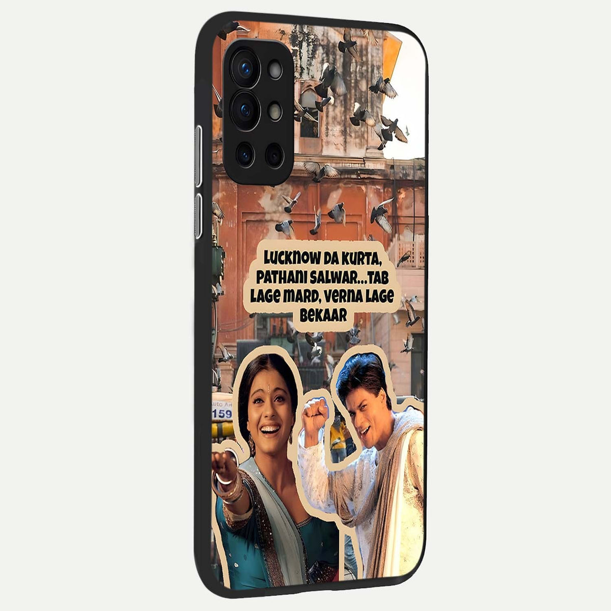 Desi Retro Vibes back cover For OnePlus 9R slim fit glass case with vibrant aesthetic design