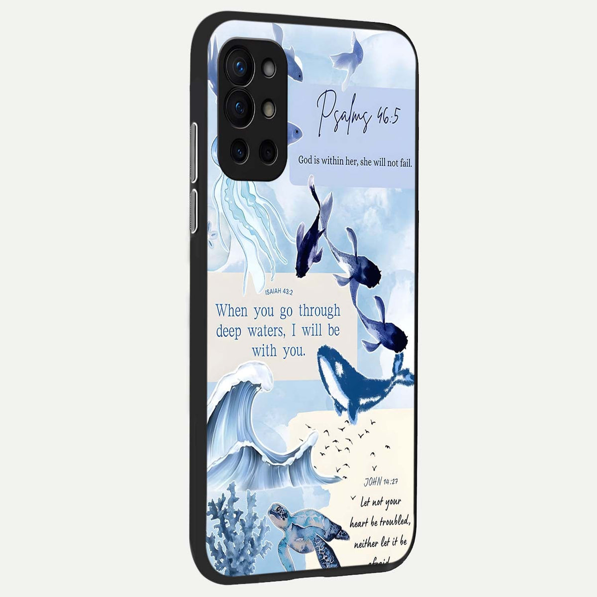 Faithful Ocean Promise back cover For OnePlus 9R slim fit glass case with vibrant aesthetic design