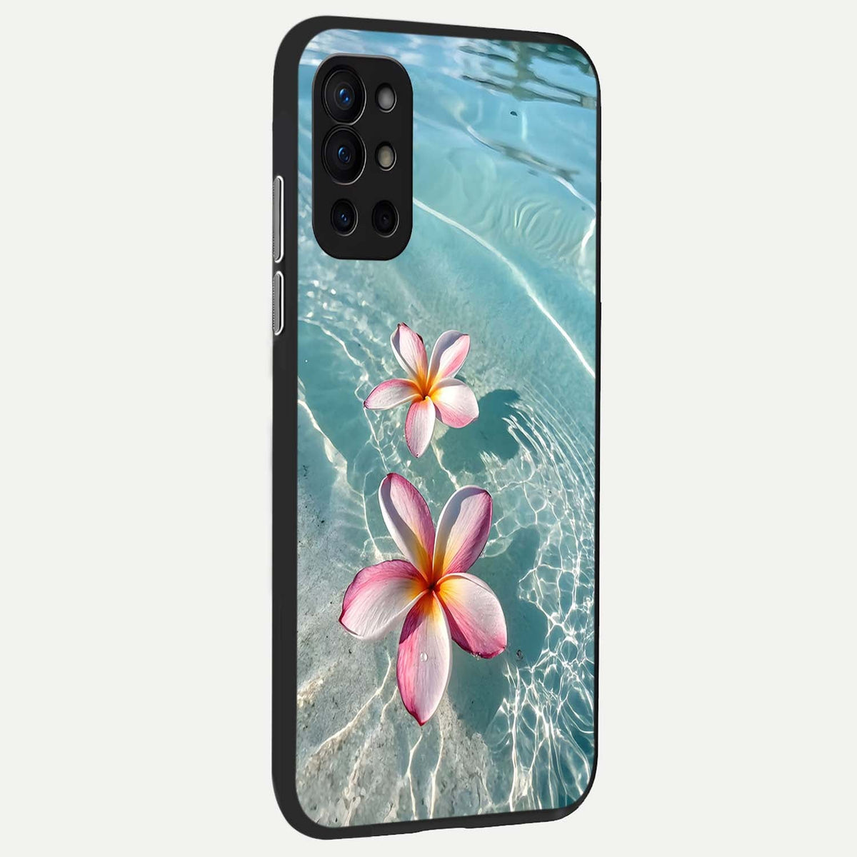 Floating Bloom Bliss back cover For OnePlus 9R slim fit glass case with vibrant aesthetic design