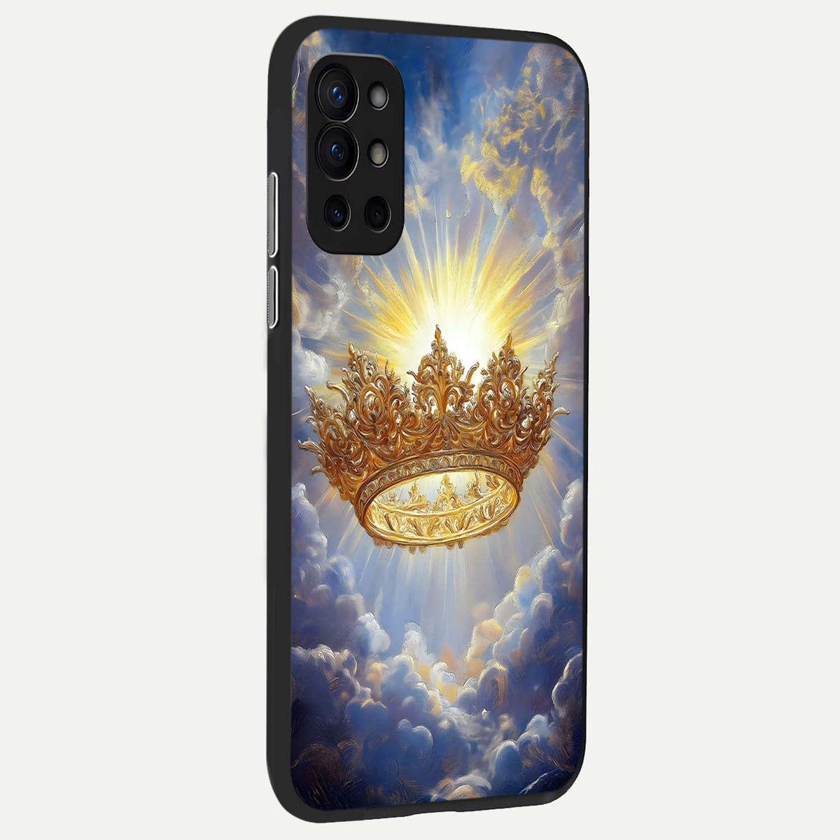 Heavenly Crown Light back cover For OnePlus 9R slim fit glass case with vibrant aesthetic design