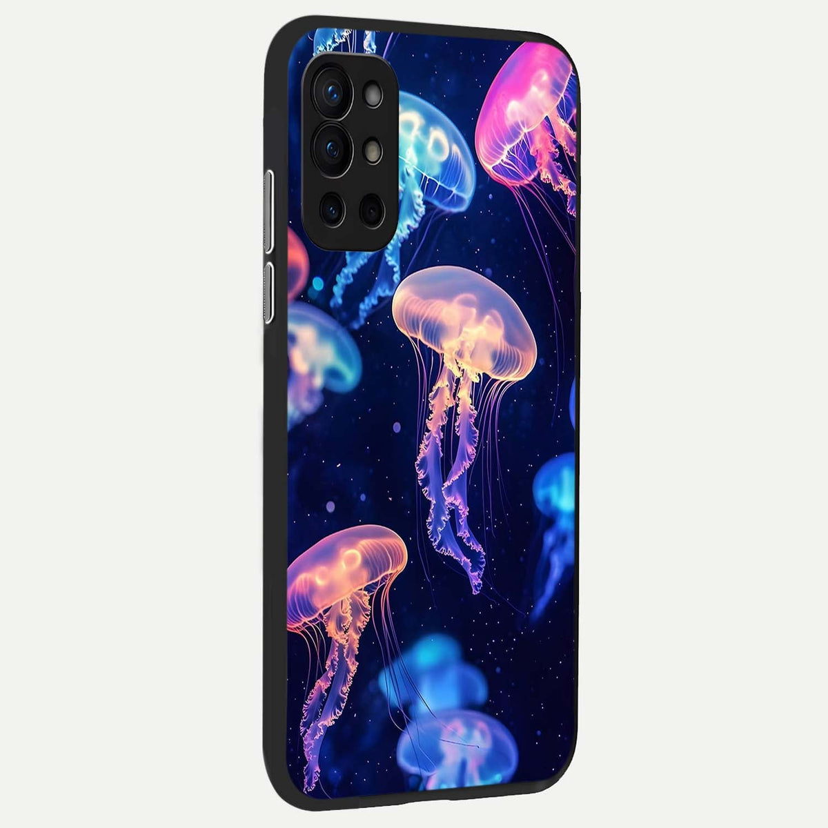 Jellyfish Pattern back cover For OnePlus 9R slim fit glass case with vibrant aesthetic design
