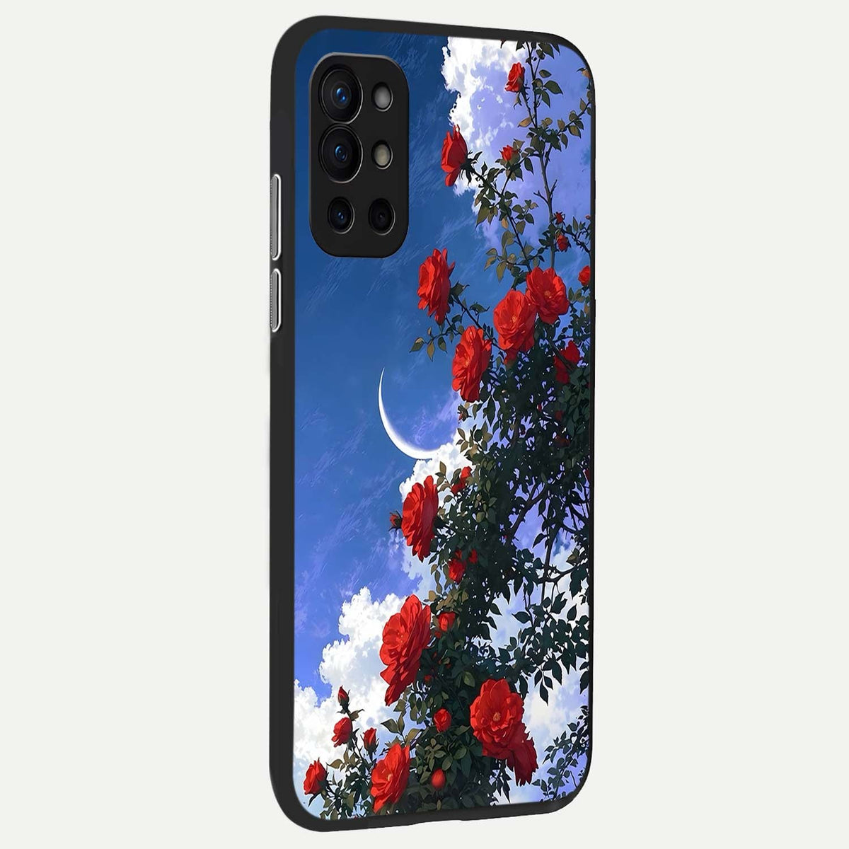 Rose Drift Flowers back cover For OnePlus 9R slim fit glass case with vibrant aesthetic design