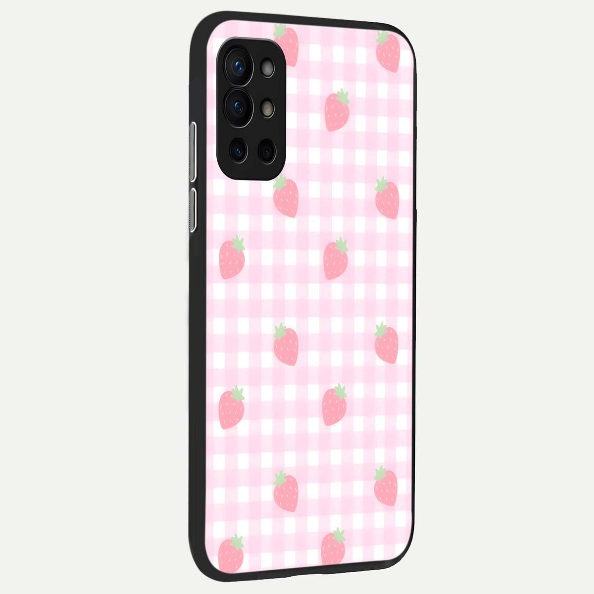 Strawberry Picnic Love back cover For OnePlus 9R slim fit glass case with vibrant aesthetic design