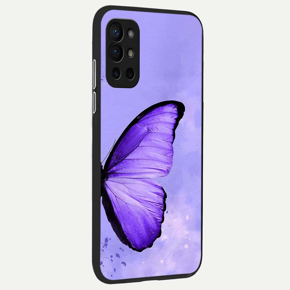Violet Dream Wing back cover For OnePlus 9R slim fit glass case with vibrant aesthetic design