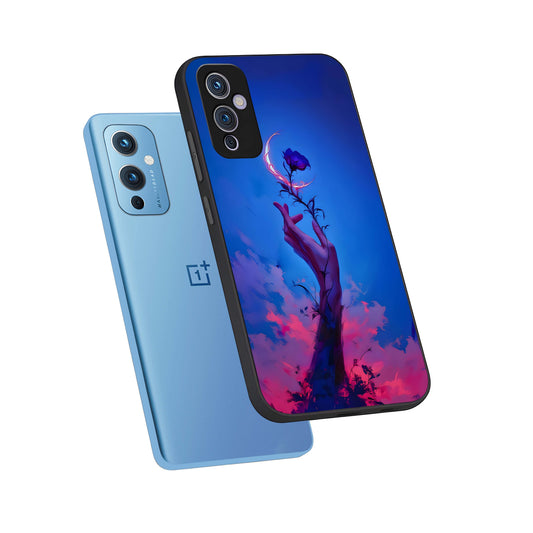 Mystic Hand phone case For OnePlus 9 showing premium glass back cover with detailed artwork