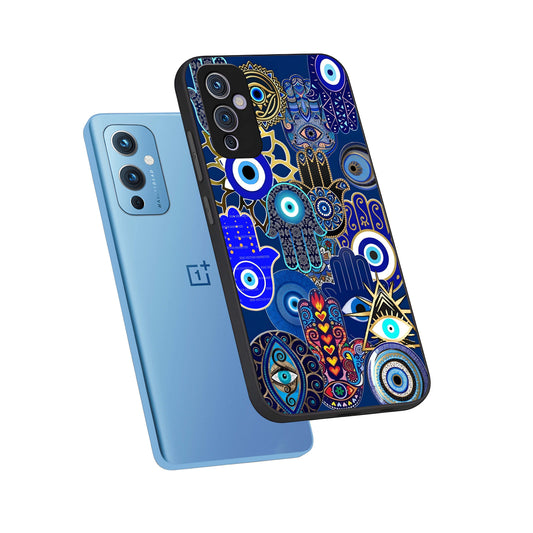 Mystic Palm Guard phone case For OnePlus 9 showing premium glass back cover with detailed artwork