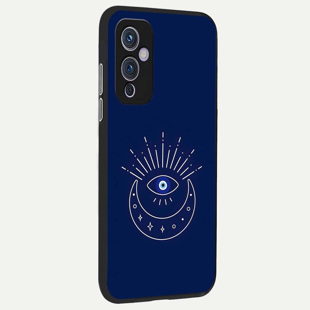 Blue Evil Eye back cover For OnePlus 9 slim fit glass case with vibrant aesthetic design