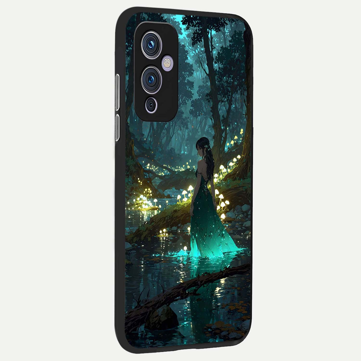 Enchanted Forest Glow back cover For OnePlus 9 slim fit glass case with vibrant aesthetic design
