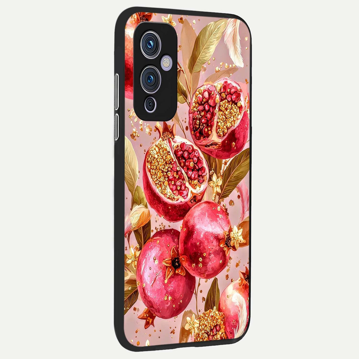 Golden Bloom Glow back cover For OnePlus 9 slim fit glass case with vibrant aesthetic design