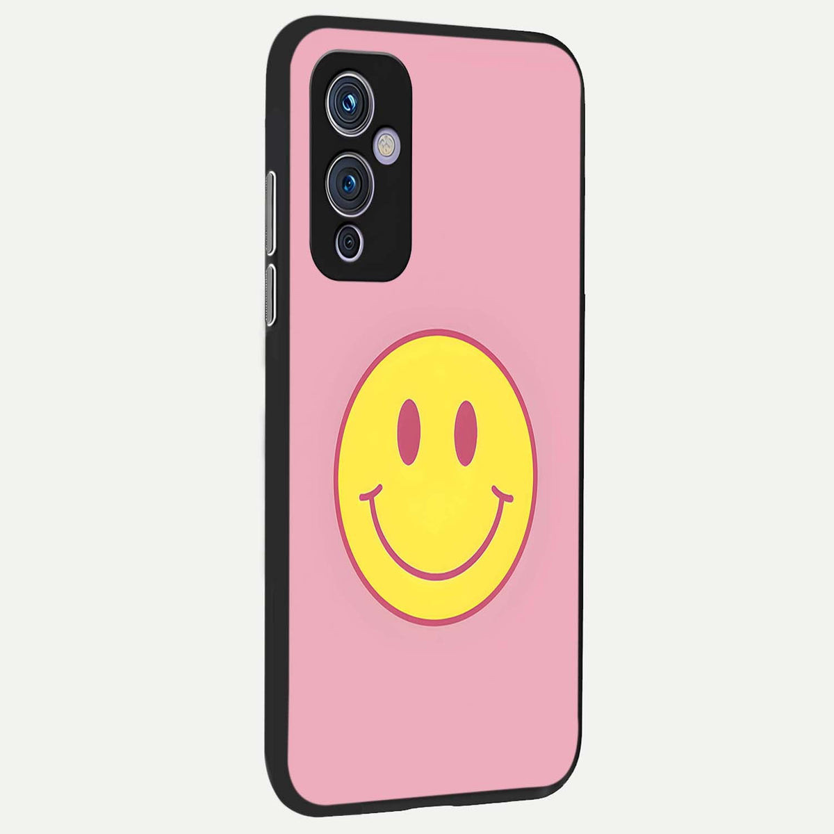Happy Pink Mood back cover For OnePlus 9 slim fit glass case with vibrant aesthetic design