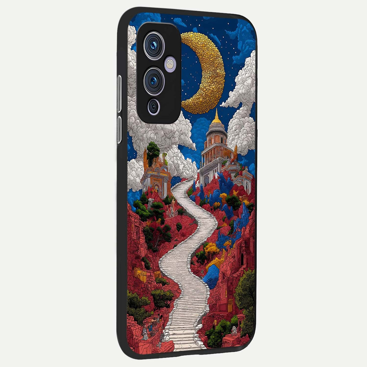 Heavenly Moon Path back cover For OnePlus 9 slim fit glass case with vibrant aesthetic design