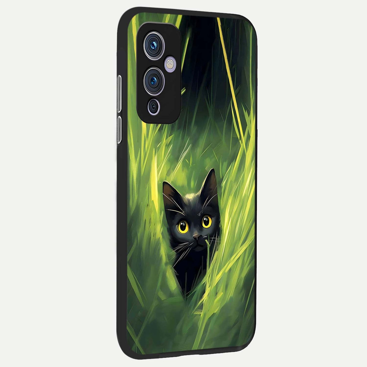 Hidden Cat Whisper back cover For OnePlus 9 slim fit glass case with vibrant aesthetic design