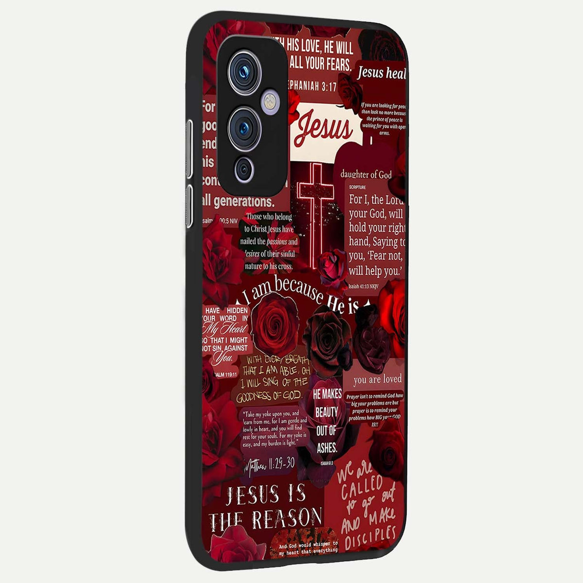 Jesus Love Heals back cover For OnePlus 9 slim fit glass case with vibrant aesthetic design