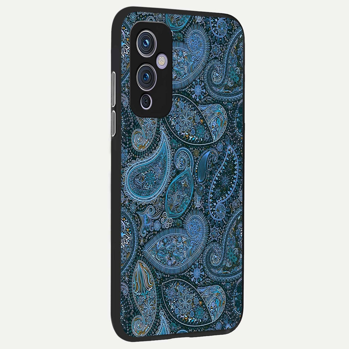 Midnight Paisley Glow back cover For OnePlus 9 slim fit glass case with vibrant aesthetic design