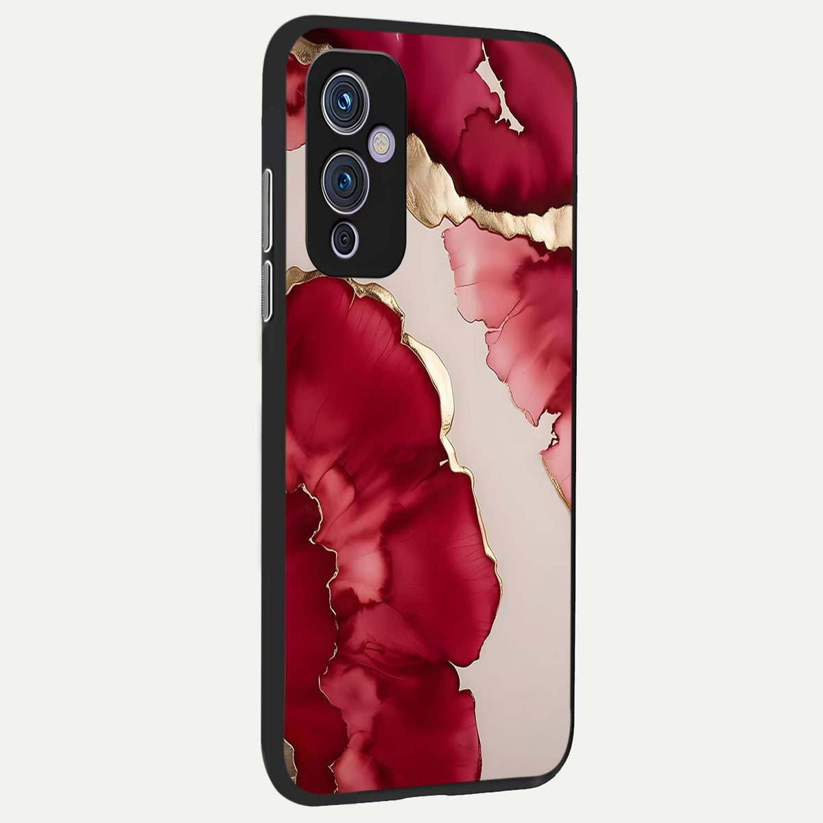 Pink And White Marble back cover For OnePlus 9 slim fit glass case with vibrant aesthetic design