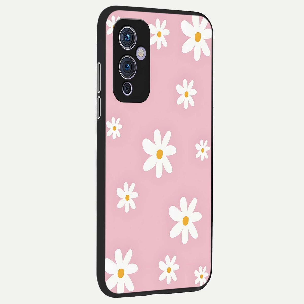 Soft Daisy Bliss back cover For OnePlus 9 slim fit glass case with vibrant aesthetic design