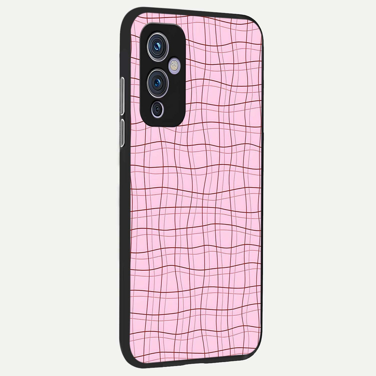 Soft Grid Bliss back cover For OnePlus 9 slim fit glass case with vibrant aesthetic design