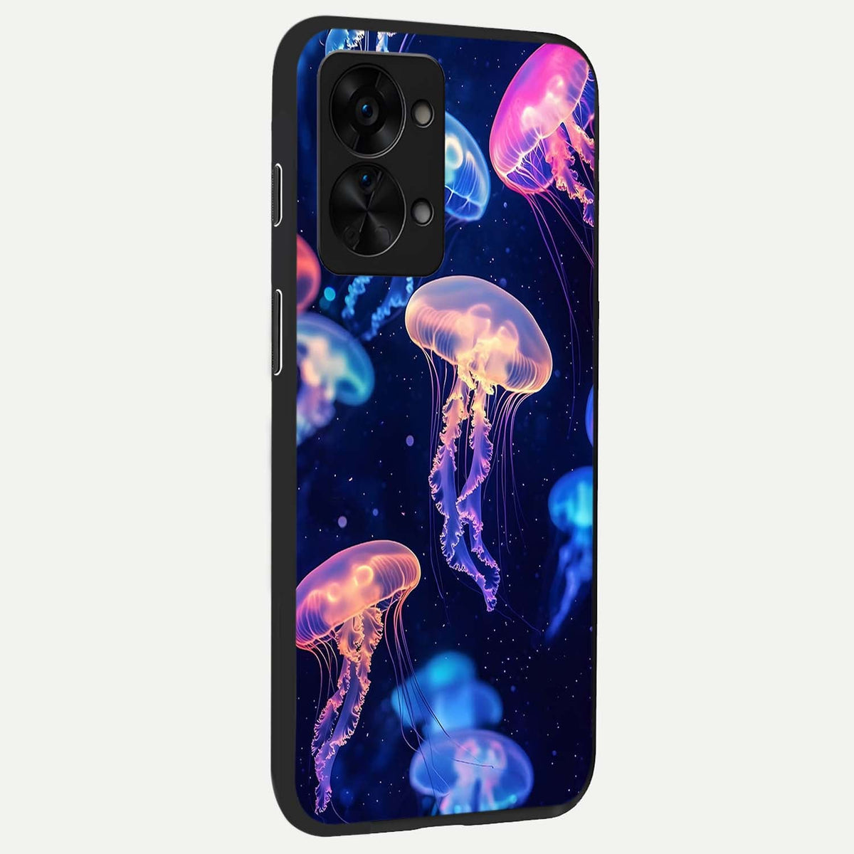 Jellyfish Pattern back cover For OnePlus Nord 2T slim fit glass case with vibrant aesthetic design
