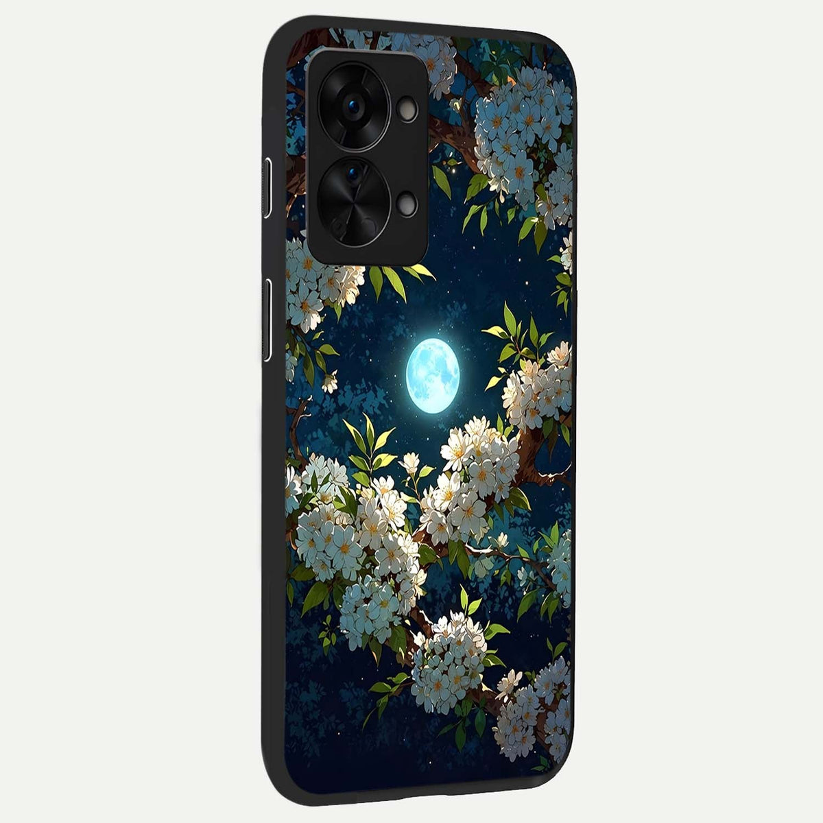 Moonlit Blossom Dream back cover For OnePlus Nord 2T slim fit glass case with vibrant aesthetic design