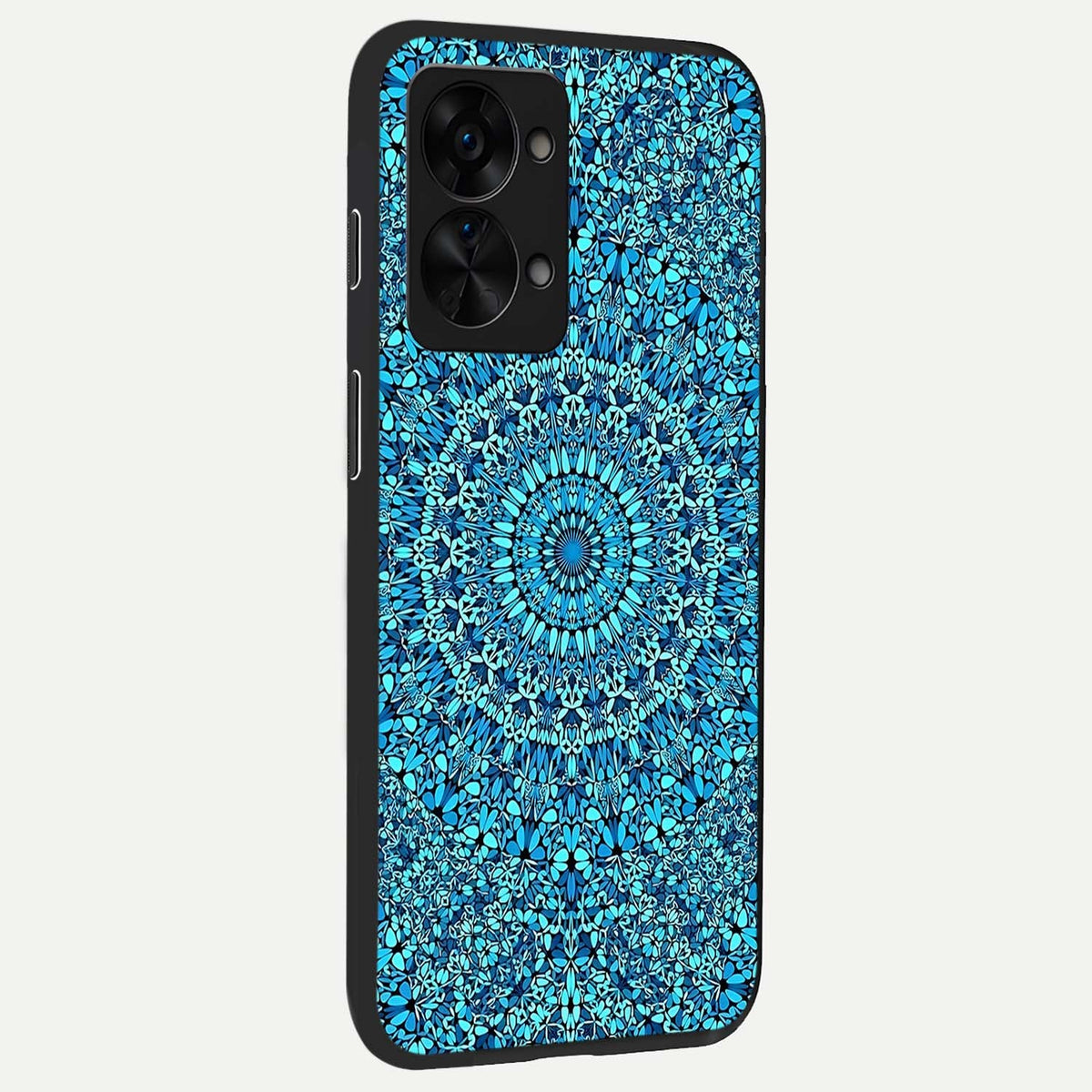 Ocean Bloom Mandala back cover For OnePlus Nord 2T slim fit glass case with vibrant aesthetic design