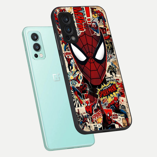 Aesthetic Wonder Spider phone case For OnePlus Nord 2 showing premium glass back cover with detailed artwork