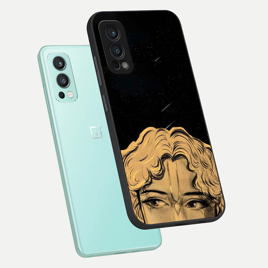 Celestial Gods Plan phone case For OnePlus Nord 2 showing premium glass back cover with detailed artwork