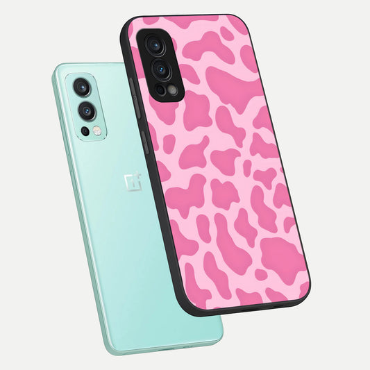 Pinkish Scenery phone case For OnePlus Nord 2 showing premium glass back cover with detailed artwork