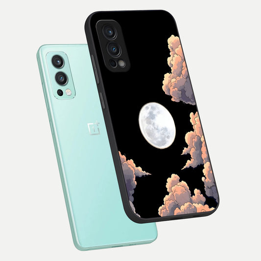 Shade Cloud Moon phone case For OnePlus Nord 2 showing premium glass back cover with detailed artwork