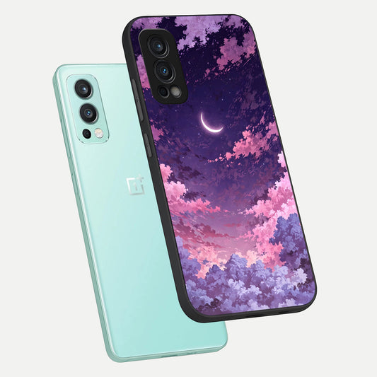 Sky Drift Clouds phone case For OnePlus Nord 2 showing premium glass back cover with detailed artwork