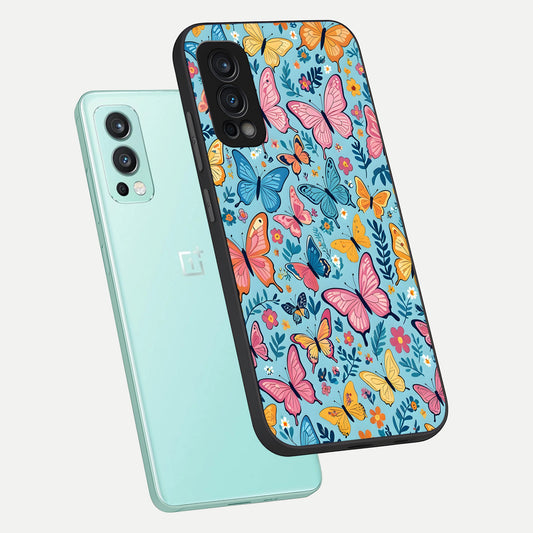 Spring Wing Garden phone case For OnePlus Nord 2 showing premium glass back cover with detailed artwork
