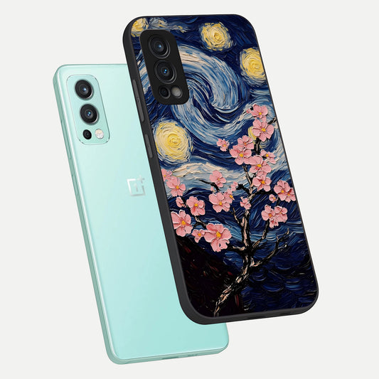 Van Gogh Scenery phone case For OnePlus Nord 2 showing premium glass back cover with detailed artwork