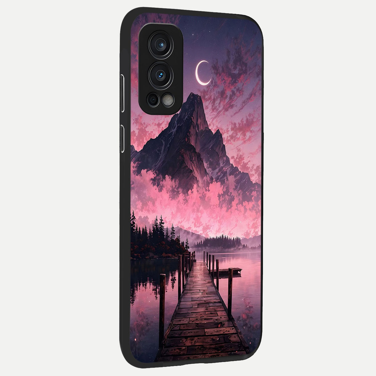 Beautiful Mountain View back cover For OnePlus Nord 2 slim fit glass case with vibrant aesthetic design
