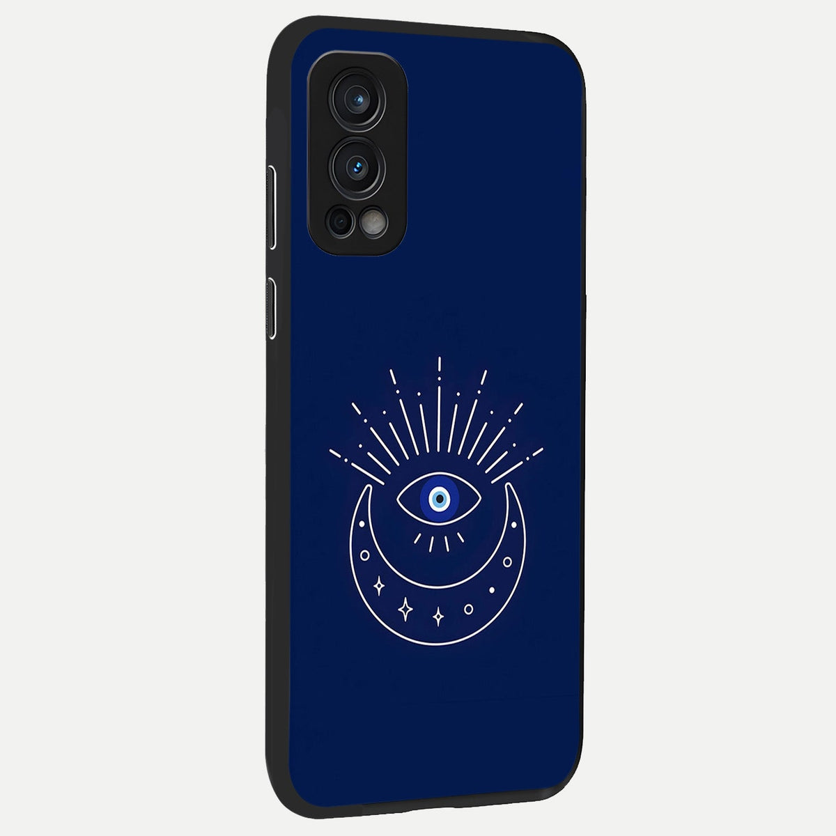 Blue Evil Eye back cover For OnePlus Nord 2 slim fit glass case with vibrant aesthetic design