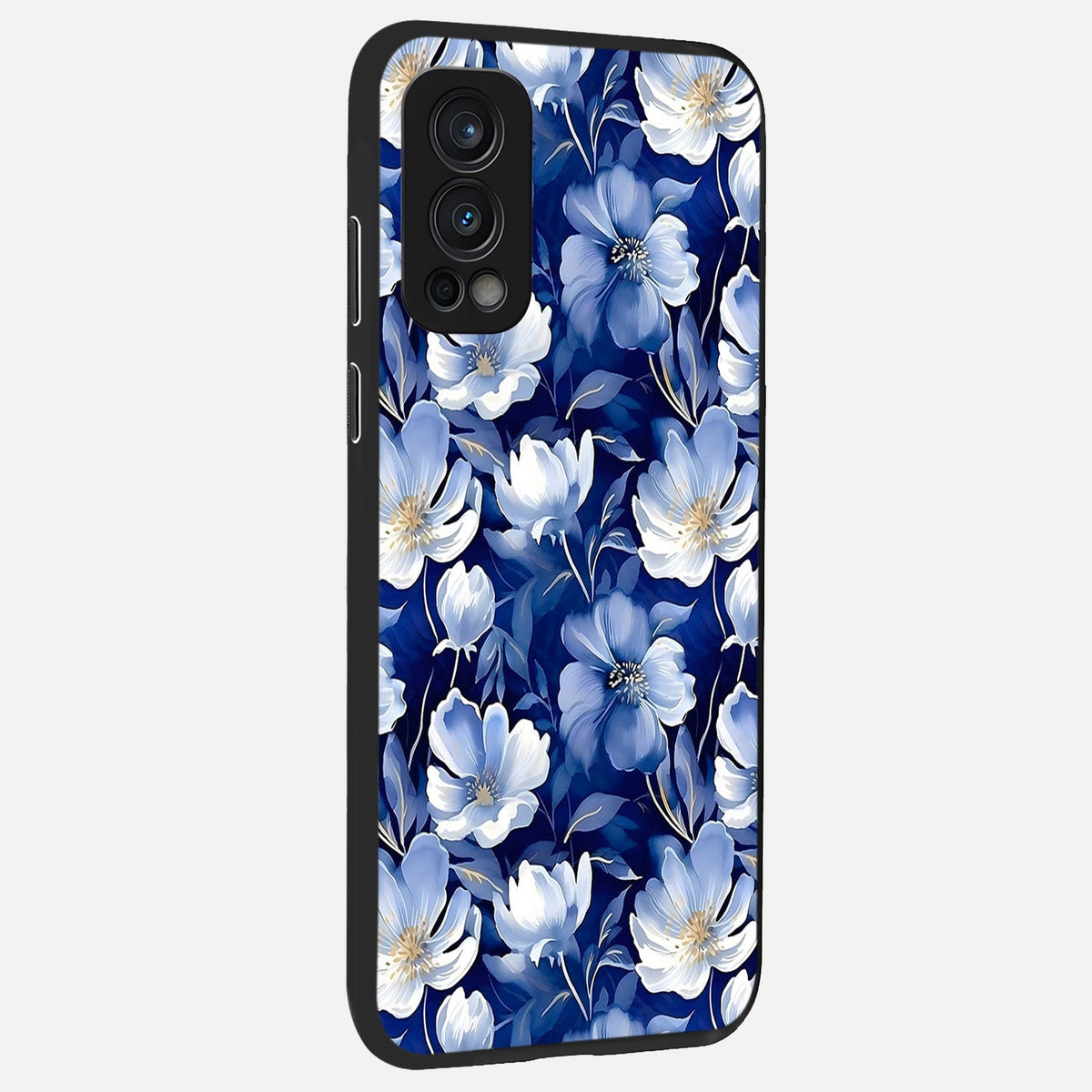 Cute Floral Patterns back cover For OnePlus Nord 2 slim fit glass case with vibrant aesthetic design
