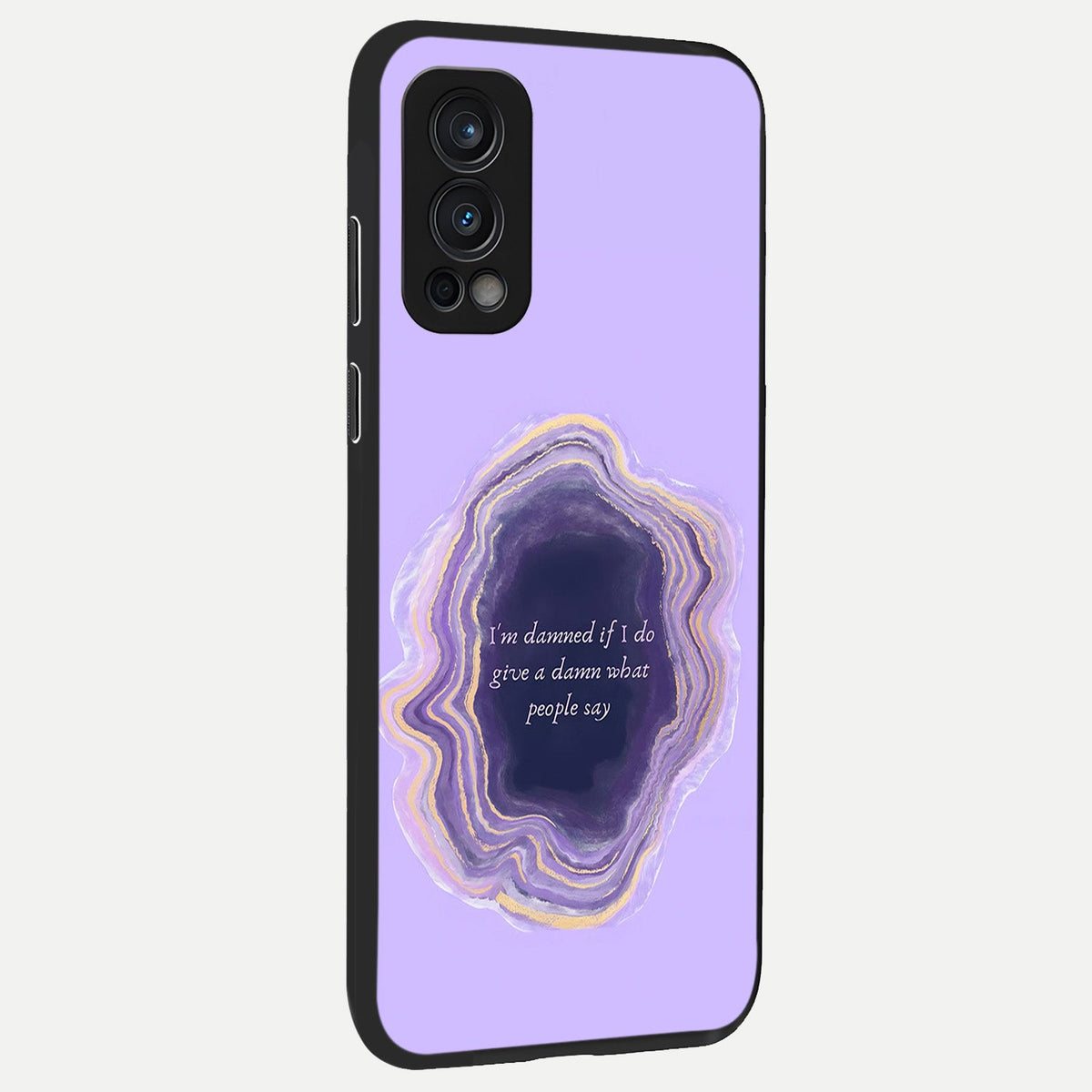 Damned People Quote back cover For OnePlus Nord 2 slim fit glass case with vibrant aesthetic design