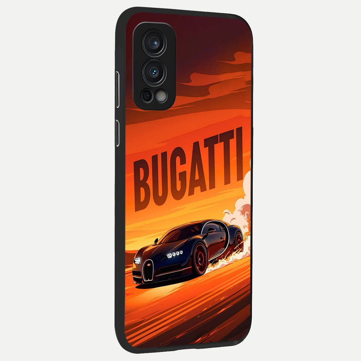 Inferno Bugatti Storm back cover For OnePlus Nord 2 slim fit glass case with vibrant aesthetic design