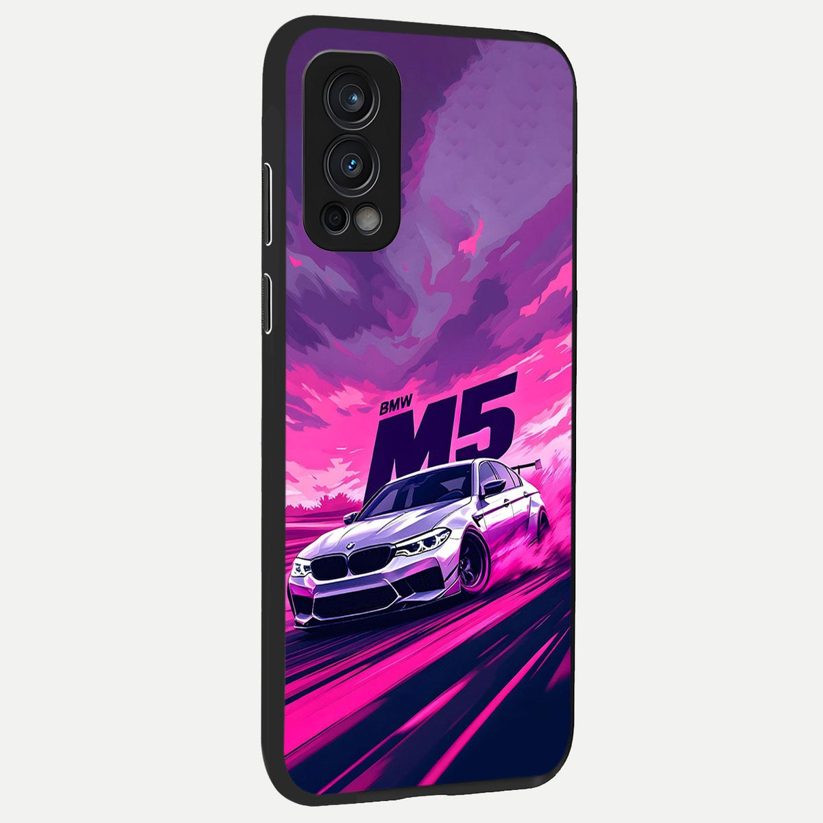 MS Neon Car back cover For OnePlus Nord 2 slim fit glass case with vibrant aesthetic design