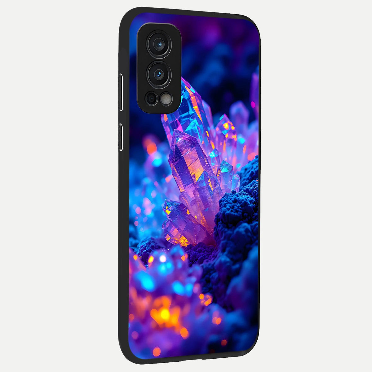Neon Aura Shards back cover For OnePlus Nord 2 slim fit glass case with vibrant aesthetic design