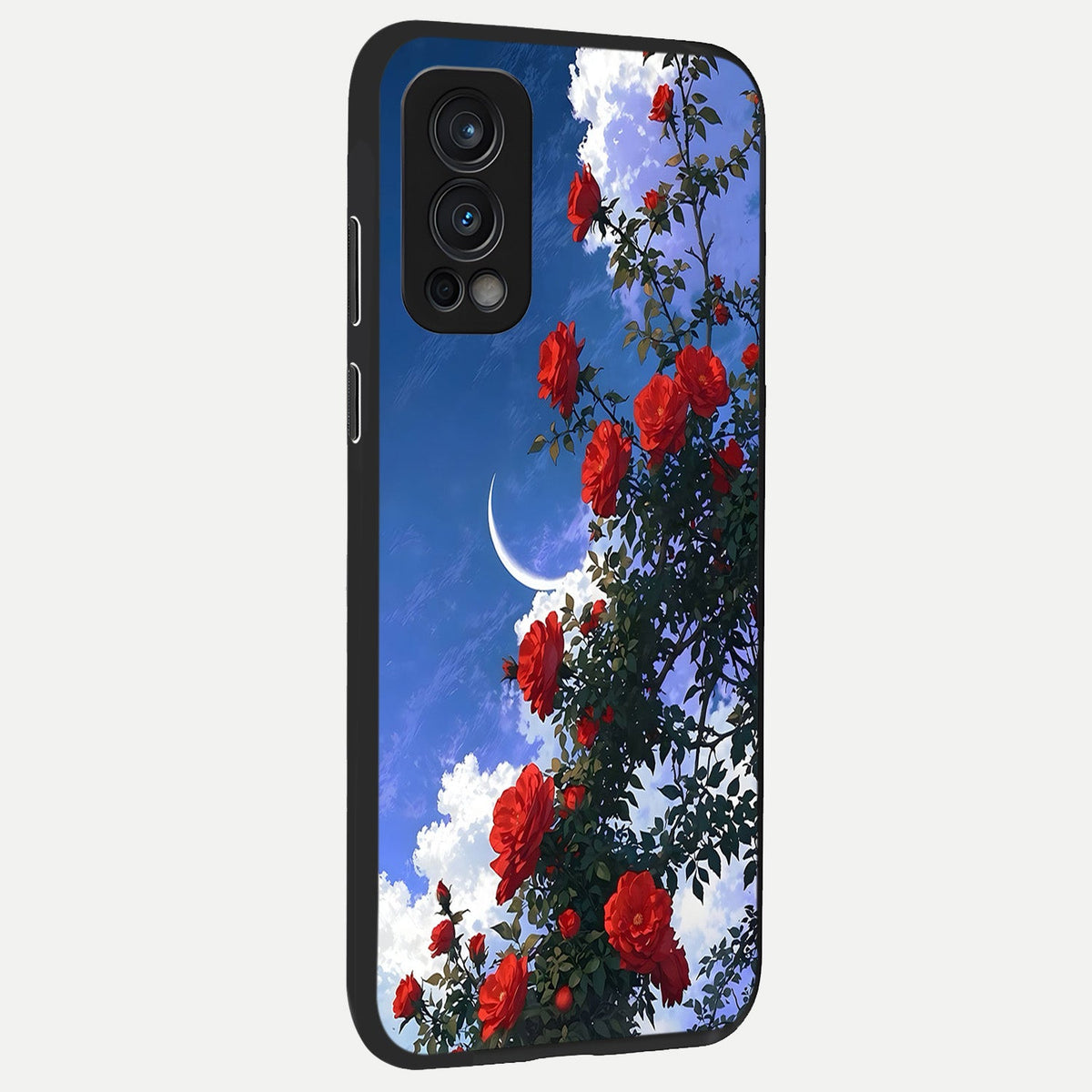 Rose Drift Flowers back cover For OnePlus Nord 2 slim fit glass case with vibrant aesthetic design
