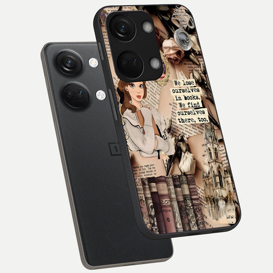 Bookish Dream World phone case For Oneplus Nord 3 showing premium glass back cover with detailed artwork