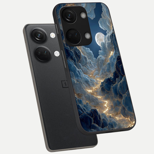 Celestial Cloud Road phone case For Oneplus Nord 3 showing premium glass back cover with detailed artwork