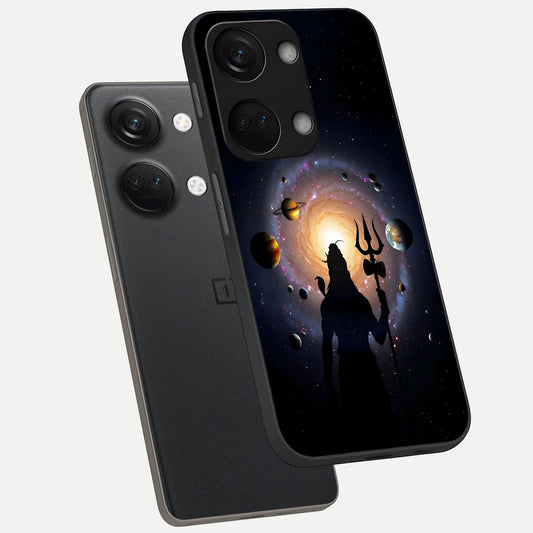 Galactic Shiva Vision phone case For Oneplus Nord 3 showing premium glass back cover with detailed artwork